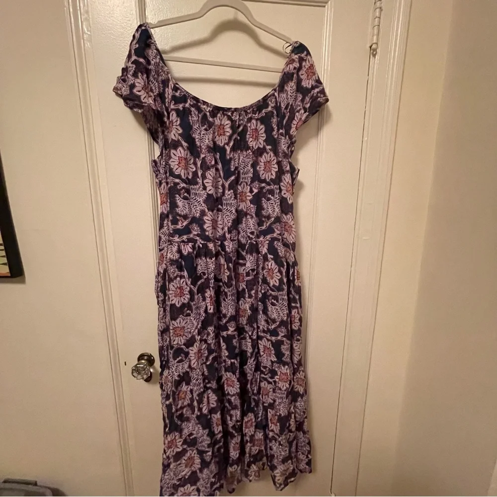 Knox Rose Maxi Floral Boho Festival Hippie Prairie Dress - Blue Pink - NWOT - Picture 9 of 16